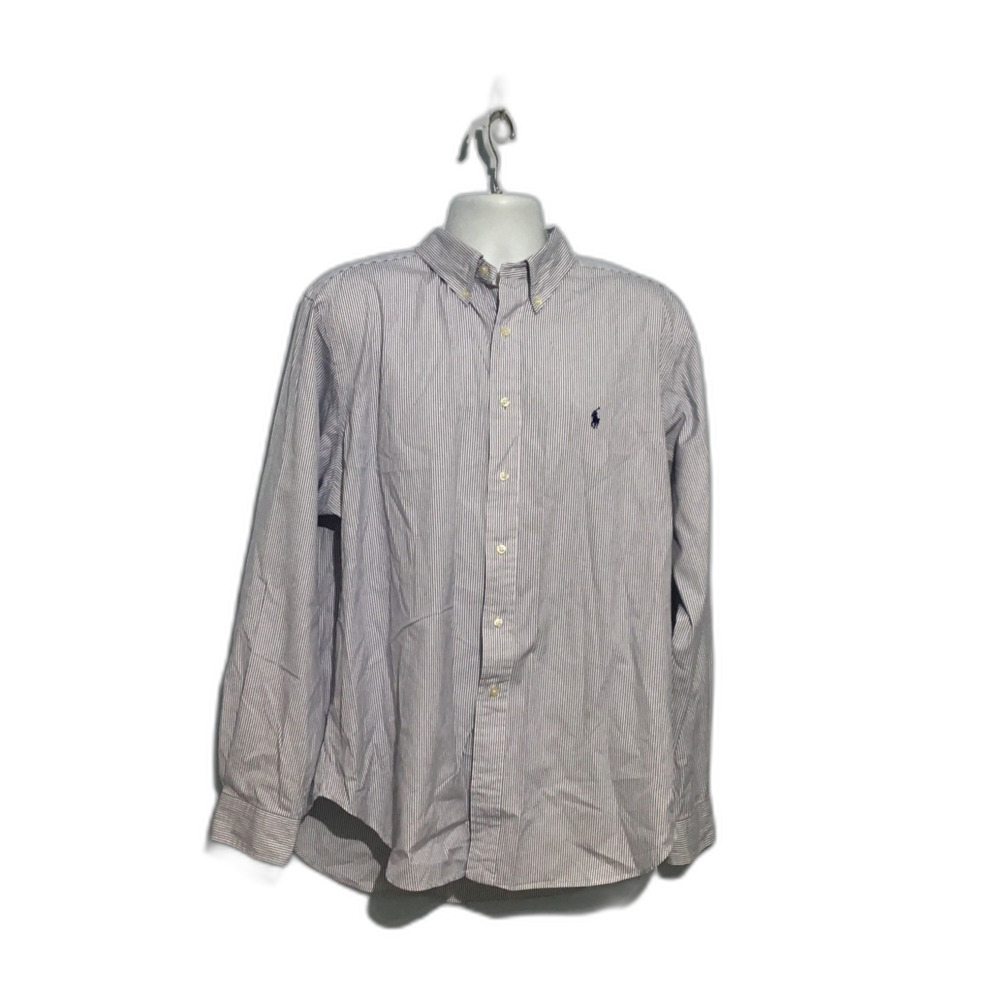 Ralph Lauren Men's Dress Shirt Classic Fit Pinstripe
